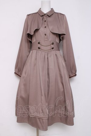 画像: axes femme / ハイウエストフラシワンピース F モカ Y-26-03-16-098-AX-OP-SZ-ZY