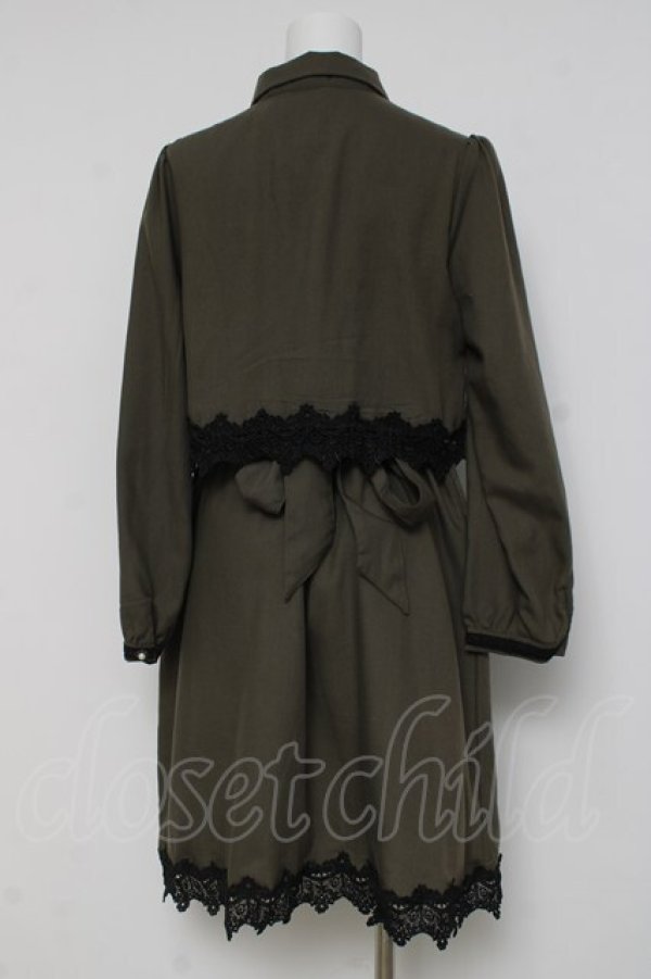 画像2: axes femme / ドッキングシャツワンピース  カーキ Y-26-03-16-099-AX-OP-SZ-ZY (2)