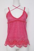 画像1: HYSTERIC GLAMOUR / ニットレースキャミ F ピンク Y-26-03-16-114-PU-TO-SZ-ZY (1)