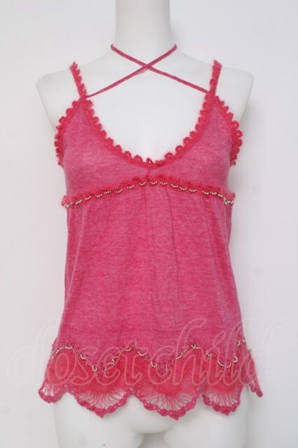 画像1: HYSTERIC GLAMOUR / ニットレースキャミ F ピンク Y-26-03-16-114-PU-TO-SZ-ZY (1)