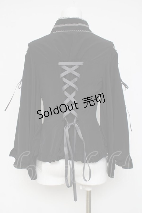 画像4: metamorphose / 着物合わせ風ブラウス  黒 Y-26-03-16-115-ME-BL-AS-ZY (4)