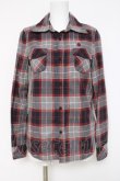 画像1: HYSTERIC GLAMOUR / スカルてんとう虫チェック柄ネルシャツ F グレー/ネイビー/レッド Y-26-03-16-116-PU-BL-SZ-ZY (1)