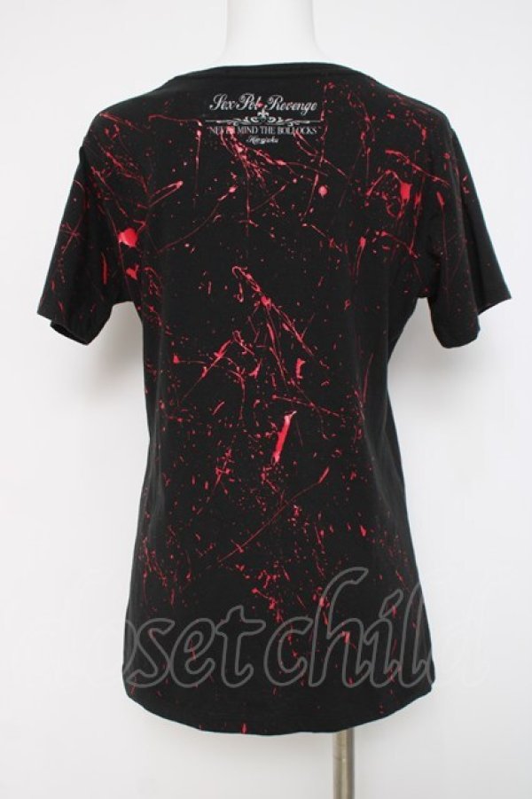 画像2: SEX POT ReVeNGe / 飛沫pt半袖カットソー  黒 Y-26-03-16-117-SP-TO-SZ-ZY (2)