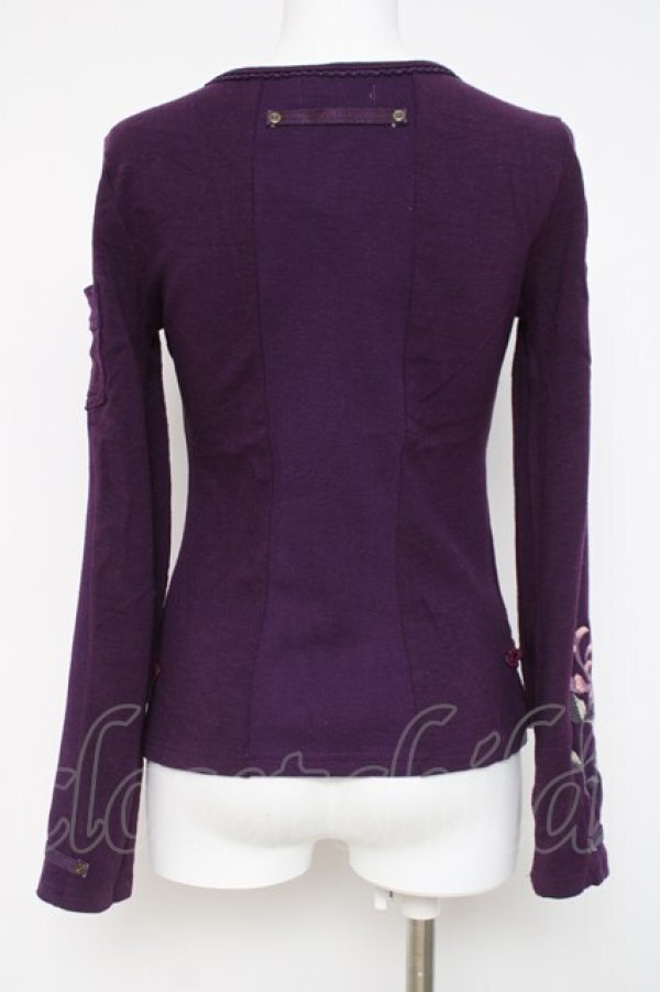 画像3: Ozz On / 菊刺繍チャイナボタントップス  紫 Y-26-03-16-118-OO-TO-SZ-ZY (3)