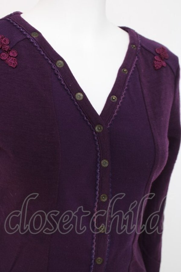 画像5: Ozz On / 菊刺繍チャイナボタントップス  紫 Y-26-03-16-118-OO-TO-SZ-ZY (5)