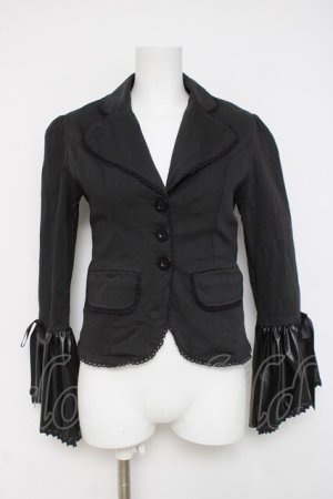 画像: Drug Honey / レザー姫袖ジャケット  黒 Y-26-03-16-121-PU-JA-SZ-ZY