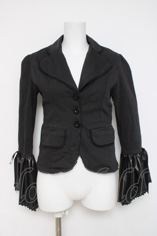 画像1: Drug Honey / レザー姫袖ジャケット  黒 Y-26-03-16-121-PU-JA-SZ-ZY (1)