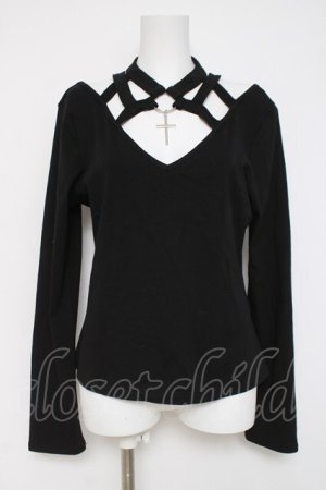 画像: DARK IN LOVE / チョーカーデザインカットソー  黒 Y-26-03-16-122-PU-TO-SZ-ZY