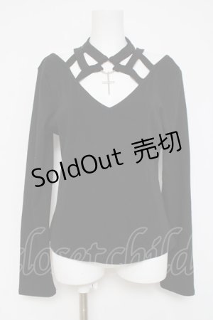 画像: DARK IN LOVE / チョーカーデザインカットソー  黒 Y-26-03-16-122-PU-TO-SZ-ZY