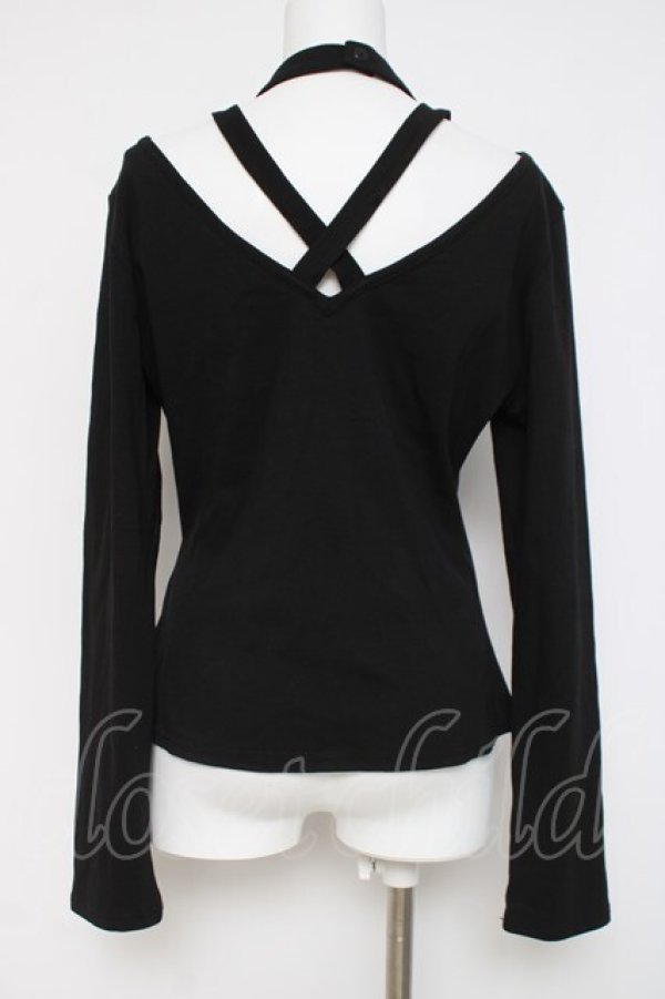 画像3: DARK IN LOVE / チョーカーデザインカットソー  黒 Y-26-03-16-122-PU-TO-SZ-ZY (3)