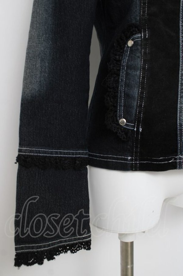 画像4: Ozz On / 袖刺繍デニムジャケット  インディゴ Y-26-03-16-123-OO-JA-SZ-ZY (4)