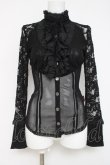 画像1: Ozz On / レース×メッシュブラウス  黒 Y-26-03-16-125-OO-BL-SZ-ZY (1)