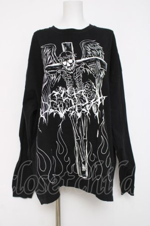 画像: ililil / DESPAIR SKULL ロンT F ブラック Y-26-03-16-136-PU-TO-SZ-ZY