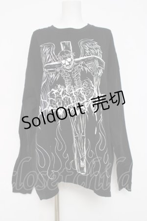 画像: ililil / DESPAIR SKULL ロンT F ブラック Y-26-03-16-136-PU-TO-SZ-ZY