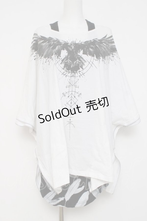 画像1: CIVARIZE / Gabriel ポンチョTシャツ F ホワイト/ブラック Y-26-03-16-137-GO-TS-SZ-ZY (1)