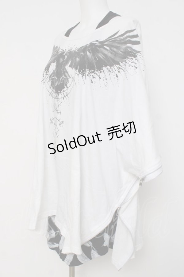 画像2: CIVARIZE / Gabriel ポンチョTシャツ F ホワイト/ブラック Y-26-03-16-137-GO-TS-SZ-ZY (2)