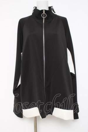 画像: REFLEM / BIG切替ジャージ/オーバーサイズジャージトップス F ブラック/ホワイト Y-26-03-16-138-PU-TO-SZ-ZY