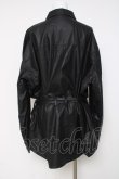 画像2: CIVARIZE / PUレザーオーバーサイズミリタリーシャツ F ブラック Y-26-03-16-140-GO-BL-SZ-ZY (2)