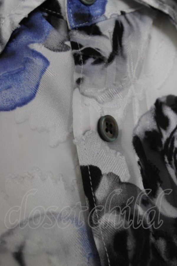 画像4: CIVARIZE / シースルーシフォンジャガードビッグローズシャツ F ホワイト Y-26-03-16-144-GO-BL-SZ-ZY (4)