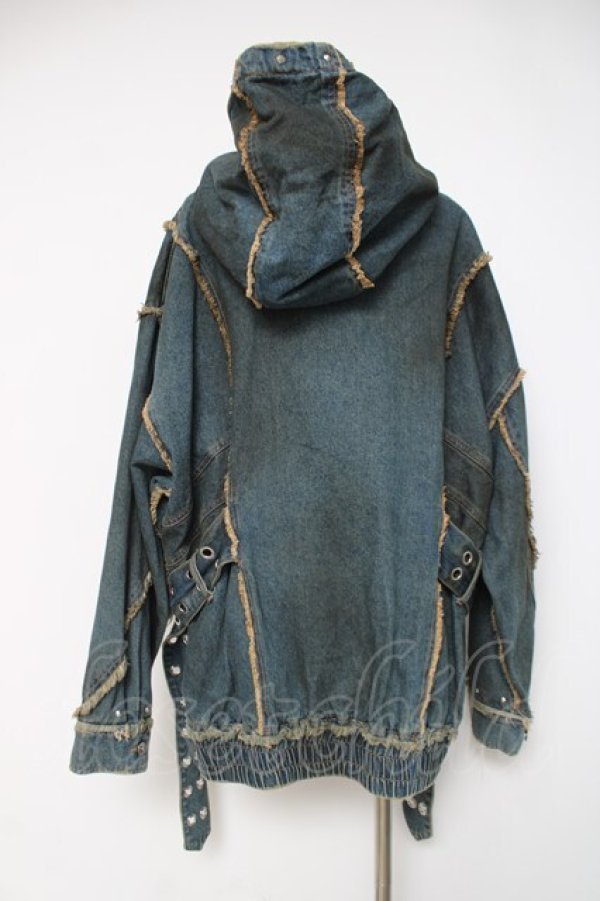 画像3: REFLEM / 顔料加工ハイネックデニムパーカー F ブルー Y-26-03-16-153-PU-JA-SZ-ZY (3)