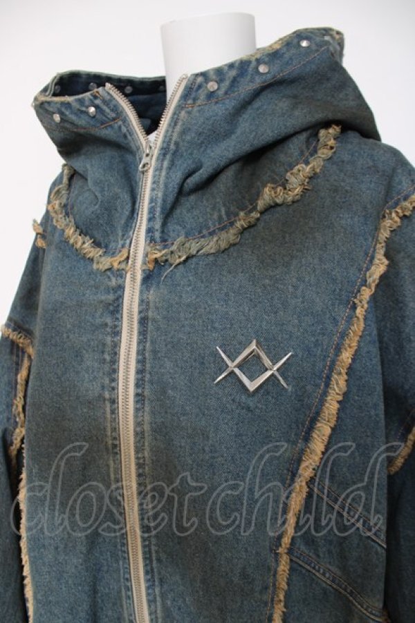 画像4: REFLEM / 顔料加工ハイネックデニムパーカー F ブルー Y-26-03-16-153-PU-JA-SZ-ZY (4)