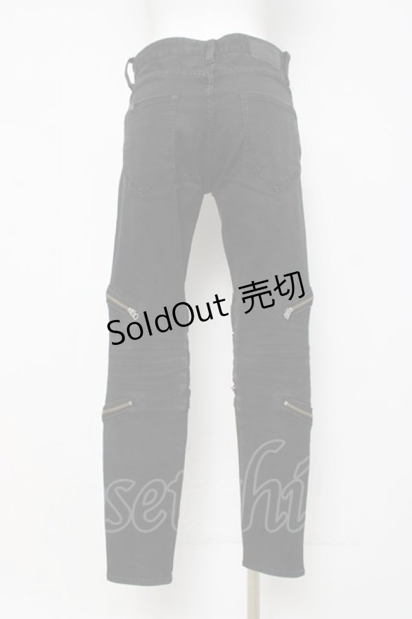 画像3: CIVARIZE / PUレザー切り替えバイカーZIPストレッチスキニーパンツ 42 ブラック Y-26-03-16-154-GO-PA-SZ-ZY (3)