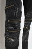 画像5: CIVARIZE / PUレザー切り替えバイカーZIPストレッチスキニーパンツ 42 ブラック Y-26-03-16-154-GO-PA-SZ-ZY (5)