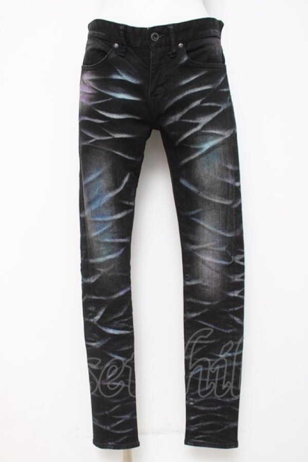 画像1: CIVARIZE / 吹き付け立体加工スキニーデニムパンツ 42 ブラック Y-26-03-16-155-GO-PA-SZ-ZY (1)