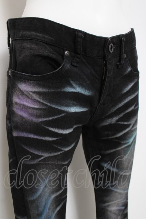 画像4: CIVARIZE / 吹き付け立体加工スキニーデニムパンツ 42 ブラック Y-26-03-16-155-GO-PA-SZ-ZY (4)