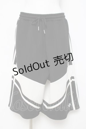 画像: REFLEM / BIGジャージハーフパンツ F ブラック/ホワイト Y-26-03-16-159-PU-PA-SZ-ZY