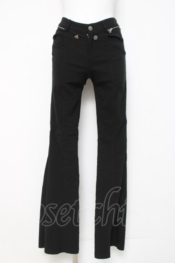 画像1: Ozz On / ストレッチフレアパンツ  黒 Y-26-03-16-160-OO-PA-SZ-ZY (1)