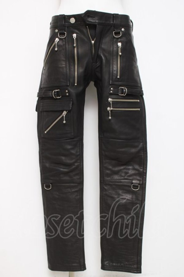 画像1: blackmeans / レザーパンツ 1 ブラック Y-26-03-16-161-PU-PA-SZ-ZY (1)