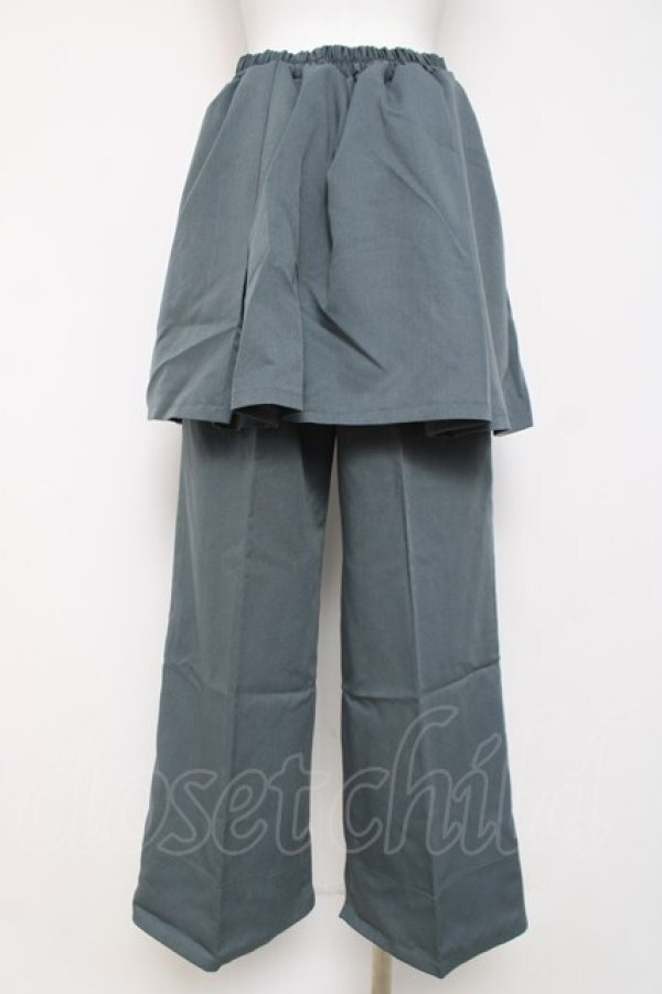 画像2: axes femme / チャイナ釦付きレイヤードパンツ F グリーン Y-26-03-16-168-AX-PA-SZ-ZY (2)