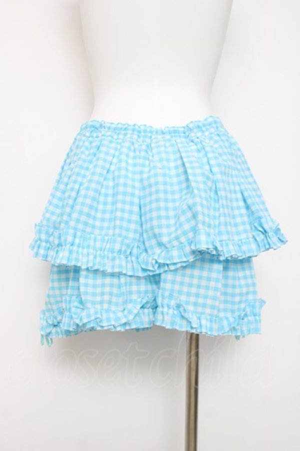 画像2: MARBLE / ギンガムチェックスカート  サックス Y-26-03-16-172-GO-SK-SZ-ZY (2)