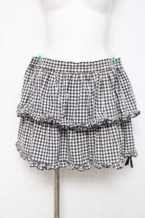 画像: MARBLE / ギンガムチェックスカート  黒 Y-26-03-16-173-GO-SK-SZ-ZY