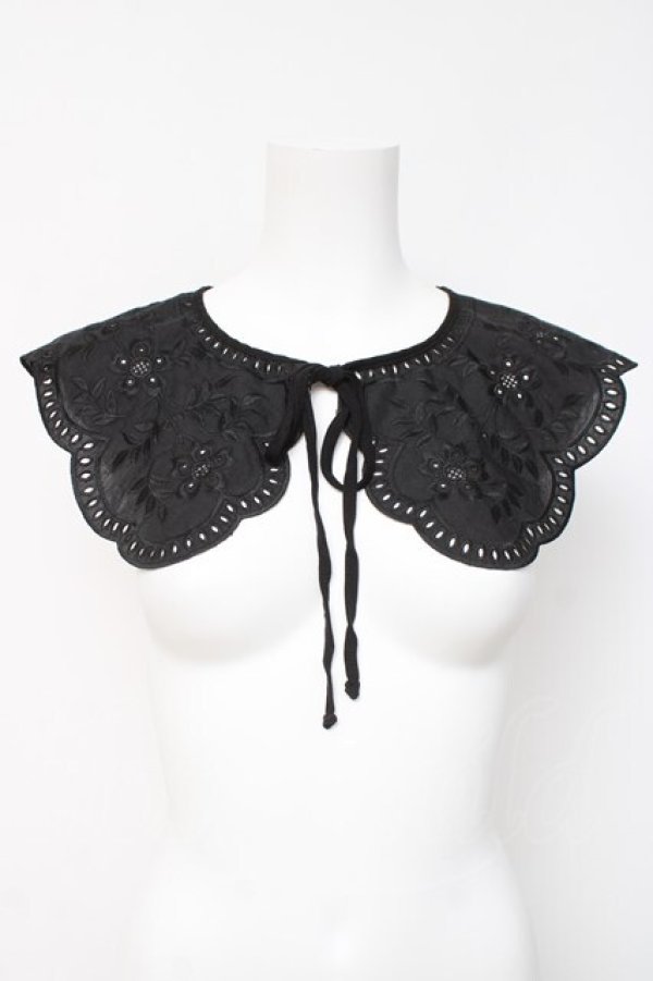 画像1: axes femme / スカラップ付け襟  黒 Y-26-03-16-025-AX-ZA-SZ-ZY (1)