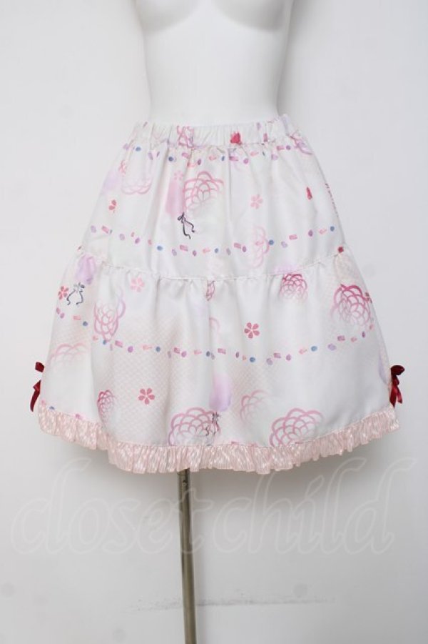 画像1: gouk / プリントスカート  シロ Y-26-03-16-174-GO-SK-SZ-ZY (1)