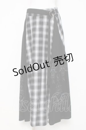 画像: SEX POT ReVeNGe / チェック切替ロングスカート L ブラック/ホワイト Y-26-03-16-178-SP-PA-SZ-ZY