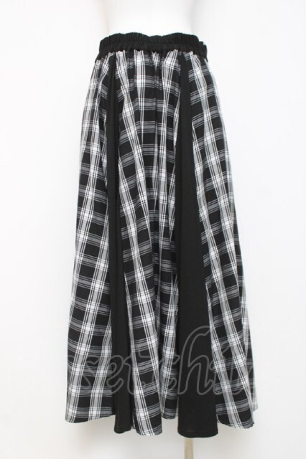 画像3: SEX POT ReVeNGe / チェック切替ロングスカート L ブラック/ホワイト Y-26-03-16-178-SP-PA-SZ-ZY (3)