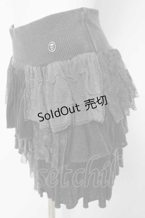 画像2: HYSTERIC GLAMOUR / 異素材フリルスカート F グレー Y-26-03-16-180-PU-SK-SZ-ZY (2)