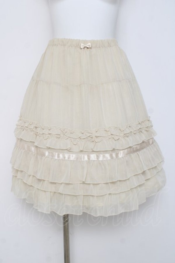 画像1: Emily Temple cute / ラメストライプフリルスカート  アイボリー Y-26-03-16-184-ET-SK-SZ-ZY (1)