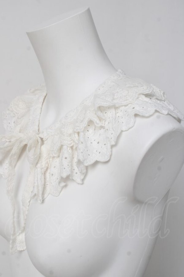 画像2: axes femme / 綿レース使い付け襟  生成り Y-26-03-16-026-AX-ZA-SZ-ZY (2)