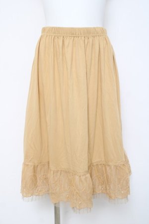 画像: axes femme / レース×プリーツペチスカート F イエロー Y-26-03-16-186-AX-SK-SZ-ZY