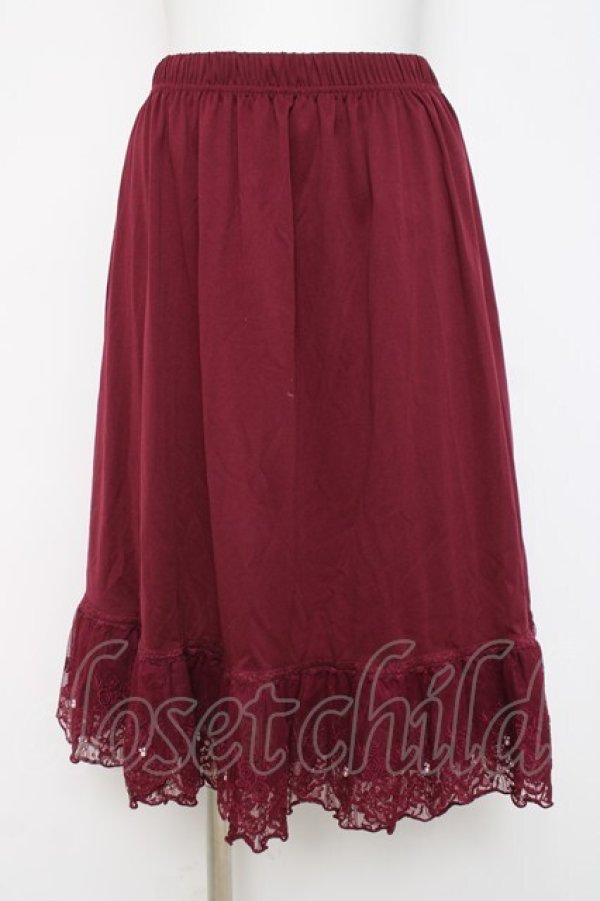 画像1: axes femme / レース重ねペチスカート M ワイン Y-26-03-16-189-AX-SK-SZ-ZY (1)