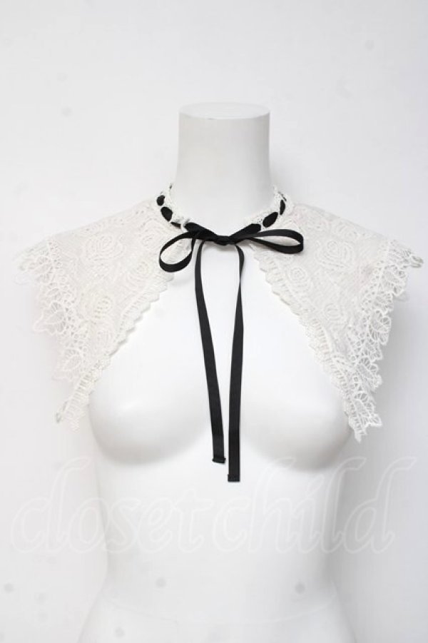 画像1: axes femme POETIQUE / ローズレースつけ襟  白 Y-26-03-16-027-AX-ZA-SZ-ZY (1)