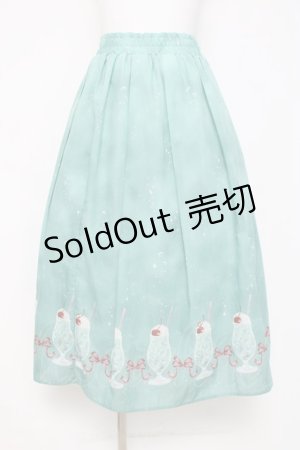 画像: axes femme / クリームソーダ柄スカート F グリーン Y-26-03-16-193-AX-SK-SZ-ZY