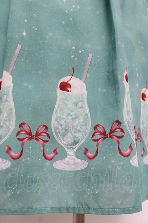 画像3: axes femme / クリームソーダ柄スカート F グリーン Y-26-03-16-193-AX-SK-SZ-ZY (3)