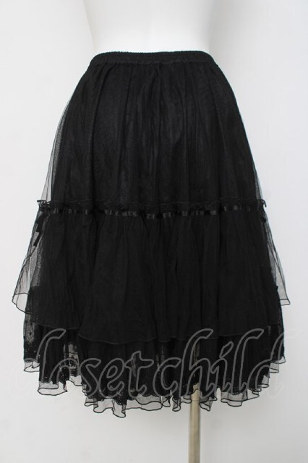 画像3: axes femme kawaii / チュール重ねスカート M 黒 Y-26-03-16-197-AX-SK-SZ-ZY (3)
