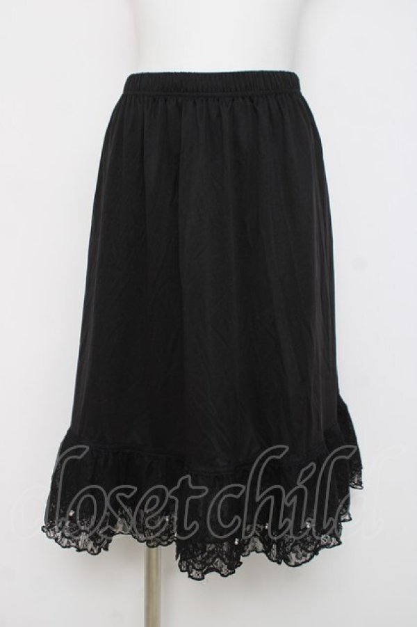 画像1: axes femme / レース重ねペチスカート M 黒 Y-26-03-16-199-AX-SK-SZ-ZY (1)
