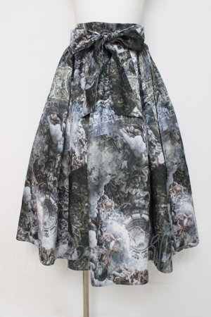 画像: axes femme NOSTALGIE / 天使柄ジャガードロングスカート F グレー系 Y-26-03-16-201-AX-SK-SZ-ZY